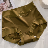 Mid-High Waist Light Luxury Women's Elastic Satin Silky Comfortable Seamless Underwear Mulberry Silk