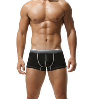 Gradient Stripes Belt Low Waist Cotton Thin Boxer Briefs
