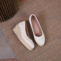 Wedge Thick Bottom Shallow Mouth Comfortable Rope Bottom High Heel Pumps