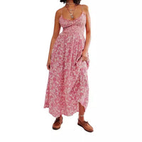 New Summer V-Neck Strap Print Dress For Women