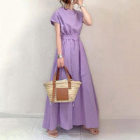 Wrap-style Loose-fitting Plus-size Dress With A Belt