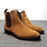 Men's Short Boots Vintage High-top Leather Shoes Martin Boots