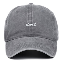 Letter Don't Embroidered Washed Old Soft Top Baseball Cap