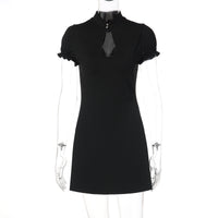 French-style Low-cut Short-sleeve Dress For Women