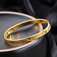 Women's Fashionable All-Match Printed Stainless Steel Bracelet