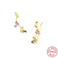 S925 Sterling Silver Square Zircon All-match Fashion Ear Clip
