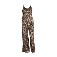 Womens Leopard-Print Camisole And Pants Pajama Set