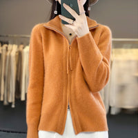 Leisure Lazy Double Zipper Sweater Loose Knitted