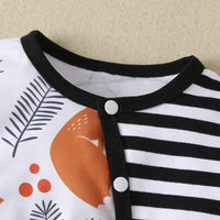 Striped short sleeve romper stitching bodysuit