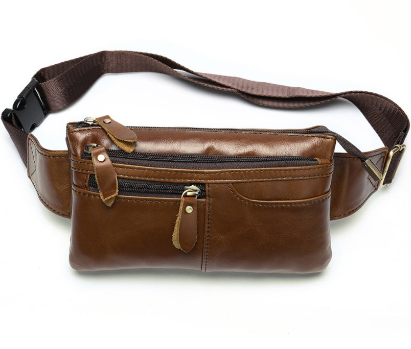 Retro Leather Men's Waist Bag Messenger Bag