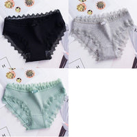 Cotton breathable thin lace briefs