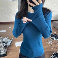 Round Neck Knitted Sweater For Women