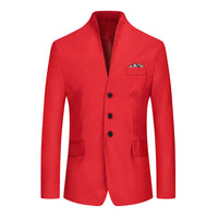 Men's Solid Color Three-button Suit