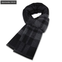 Mens Wool-Blend Plaid Scarf Winter Warmth & Extra Thickness