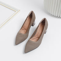 Women's Summer Casual Pointed Toe Chunky Heel Hollow Sandals