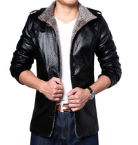 Korean thick slim leather jacket