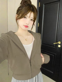 SpringAutumn Jimo Hooded Zip-Up Cardigan Top