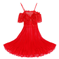 Sexy sling nightdress female lace perspective outfit