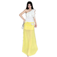Women's Slant Shoulder Slim Fit Top And Skirt Set