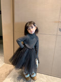 New Girls' Western Style Stitching Sweater Dress