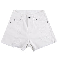 High Waist Ripped Denim Shorts