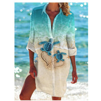 Women's Creative Loose Print Holiday Beach Shirt