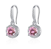 Moissanite Four-claw Round Bag Earrings