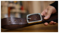Retro Thick Pure Steel Hand-rub Color Men's Belt