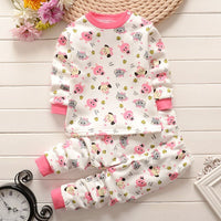 Pure cotton children's warm belly protection plus velvet suit