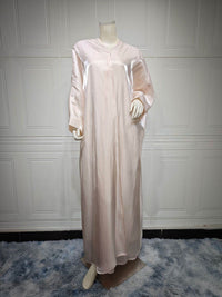 Muslim Bright Silk Satin Batwing Sleeve Robe