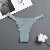 Women's high waist high slit cotton thong