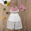 Three-piece bra strap + chiffon pants