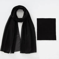 Modal Breathable Elastic Bucket Hat With Pearl Chiffon Scarf Headcloth