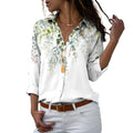Flower 3D Digital Printing Long Sleeve Lapel Shirt
