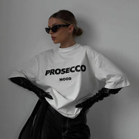 Women's Clothing Round Neck White Loose All-match Letters Printed Short-sleeved Top Outer Wear