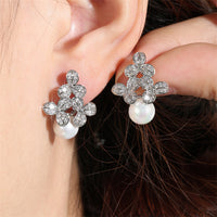 High-grade Micro-inlaid Flower Pearl Earrings