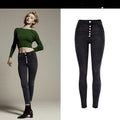 Buttoned denim trousers