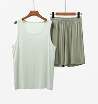 Men's Pajamas Vest Sleeveless Shorts Home Wear