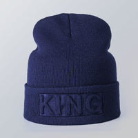 Solid color embossed knitted hat
