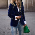 Elegant Figure-flattering Velvet Blazer With A Refined Touch
