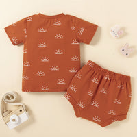 Children's Suit Summer New Sun Print Short-sleeved Shorts Two-piece Set