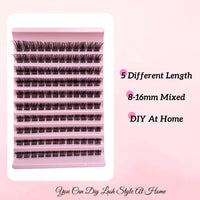 Ten Rows Of Natural Curling Mixed Length DIY Cluster Individual False Eyelash Segment False Eyelashes