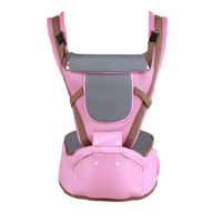 Hugging summer baby holding waist stool strap