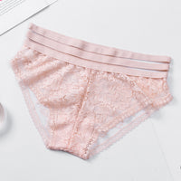 Lace panties hollow transparent mesh cotton