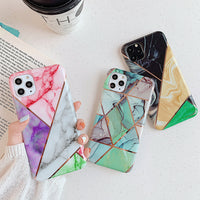 Geometric mosaic marble phone case