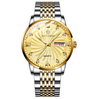 Fashion Quartz Watch Steel Belt Double Calendar Men's Watch Waterproof