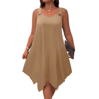 Women's Elegant Round-Neck Sleeveless Casual Dress