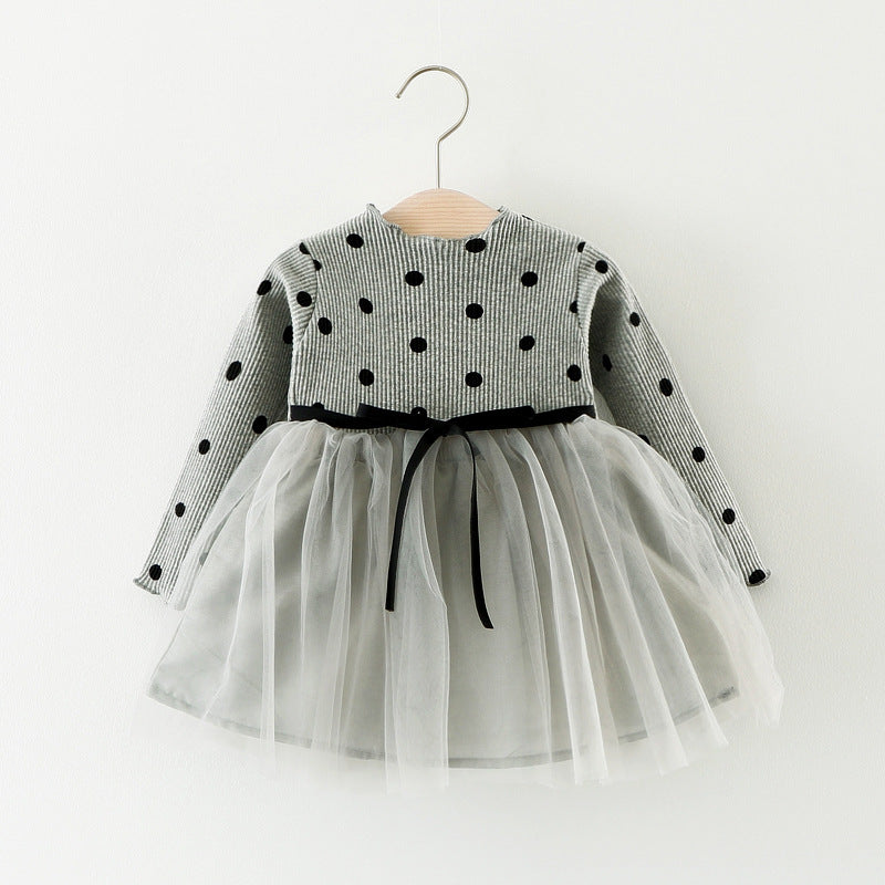 Foreign Children Years Of Foreign Trade Explosion Of Baby Cotton Long Sleeved Dress Korean Princess Dress Girls.