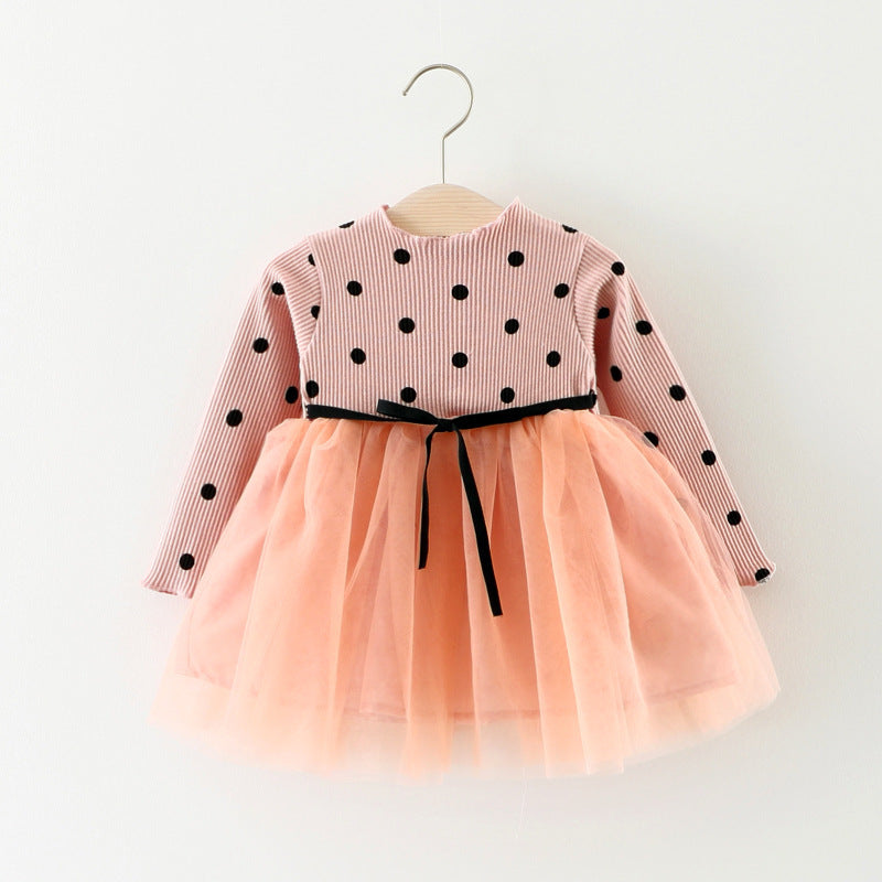 Foreign Children Years Of Foreign Trade Explosion Of Baby Cotton Long Sleeved Dress Korean Princess Dress Girls.