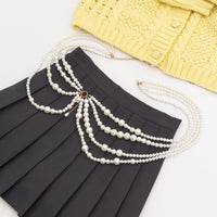 Multi-layer Pearl Waist Chain Female Tassel Belt Dress Sweater